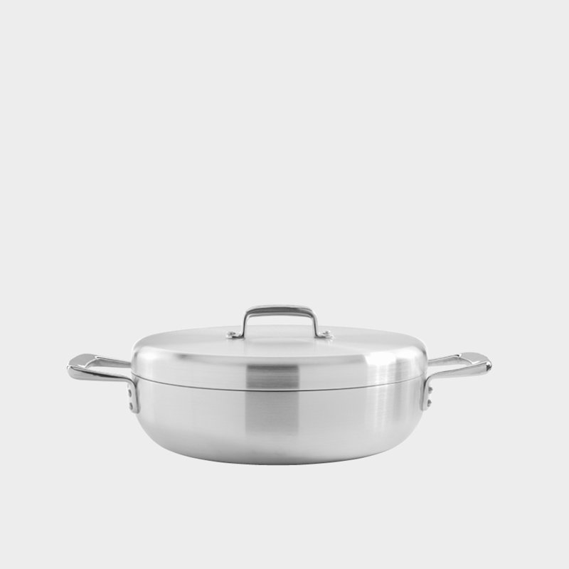 Samuel Groves Urban Stainless Steel Triply Chefs Pan with Lid, 28.5 cm