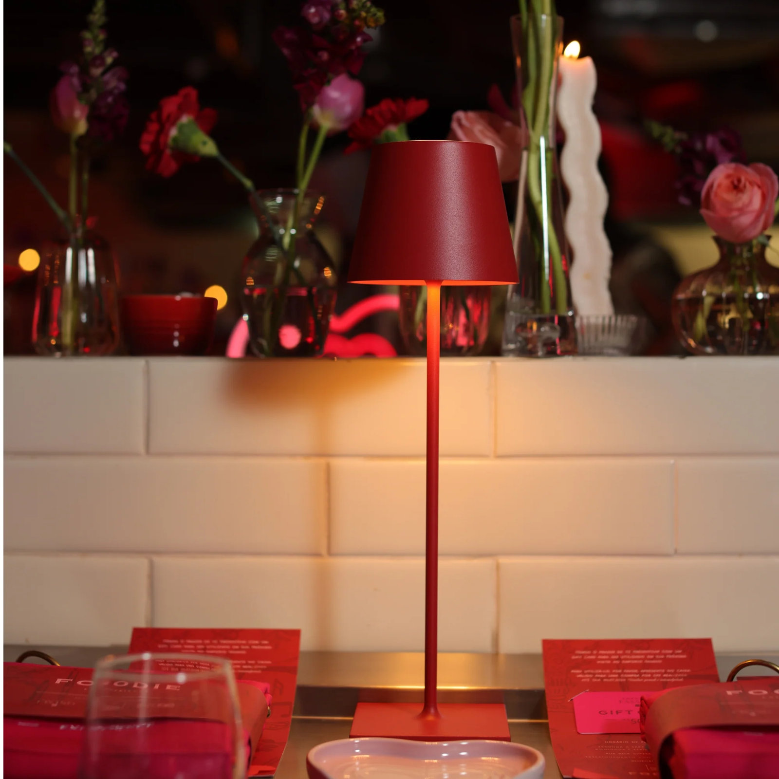 Zafferano America Poldina Table Lamp, Red