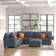 Kettner 136.35" Wide Reversible Modular Corner Sectional with Ottoman