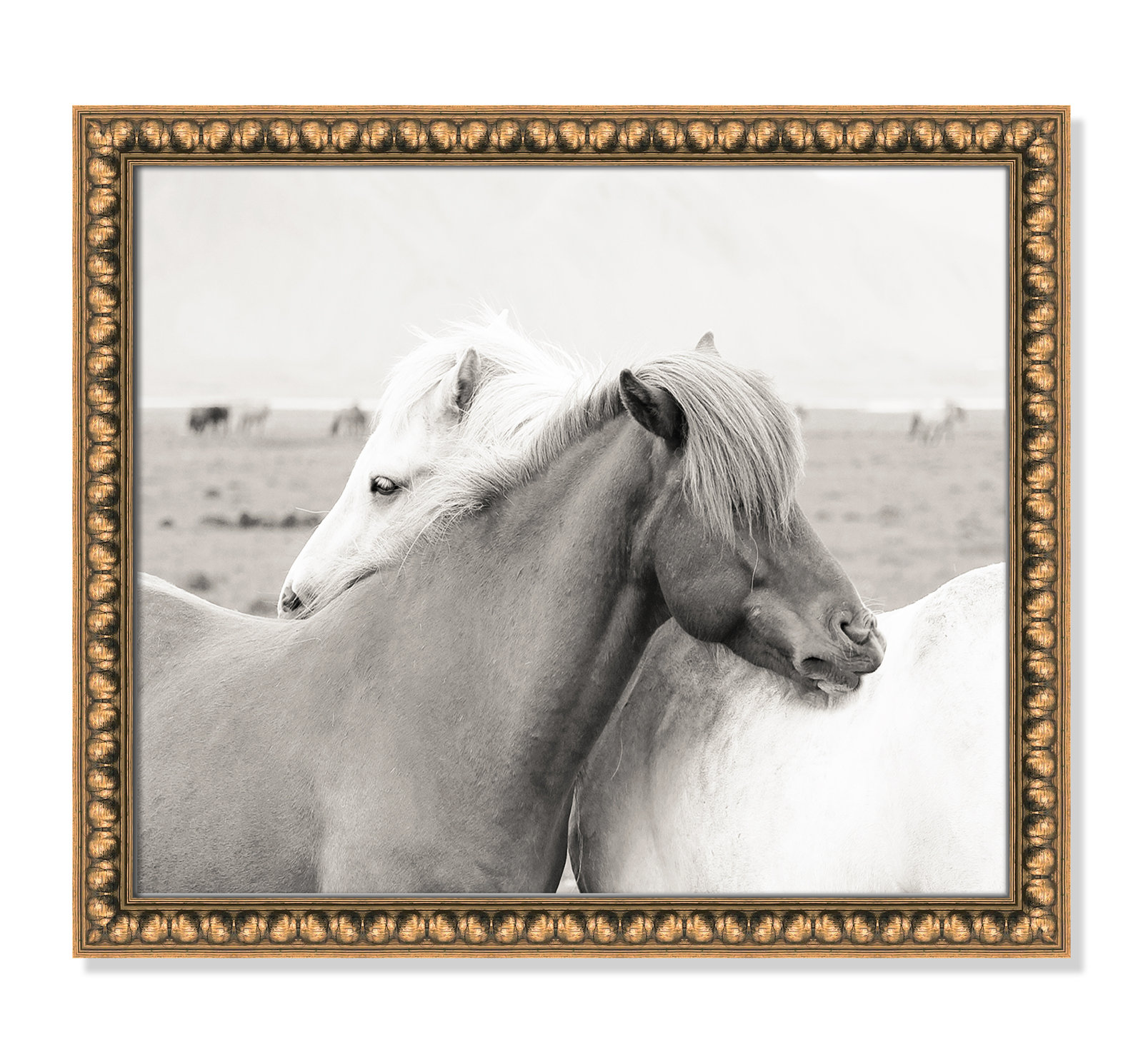 Melanie "Icelandic Meadow Horses" Print, 17" H x 20" W x 1.13" D, Gold Bead Framed