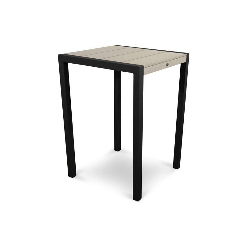 Table de bar POLYWOOD Surf City, Noir texturé / Château de sable, 30 po x 30 po