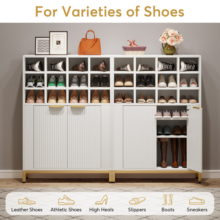 Everly Quinn 24 Pair Shoe Storage Cabinet