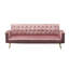 Canapé-lit convertible Jera, velours rose rose touffeté, 75 pouces-126708168