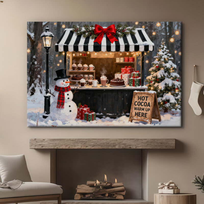 Art de Noël arbre de Noël chaud cacao, H 16 po x l 24 po