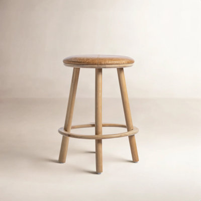 Elio Genuine Leather Counter Stool