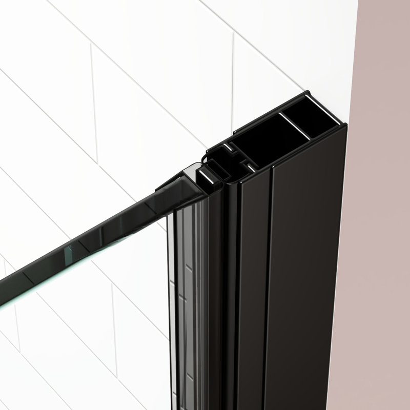 Porte de douche de salle de bain - Fermeture magnétique en verre trempé ajustable 1/4 po H 30 po x H 72 po