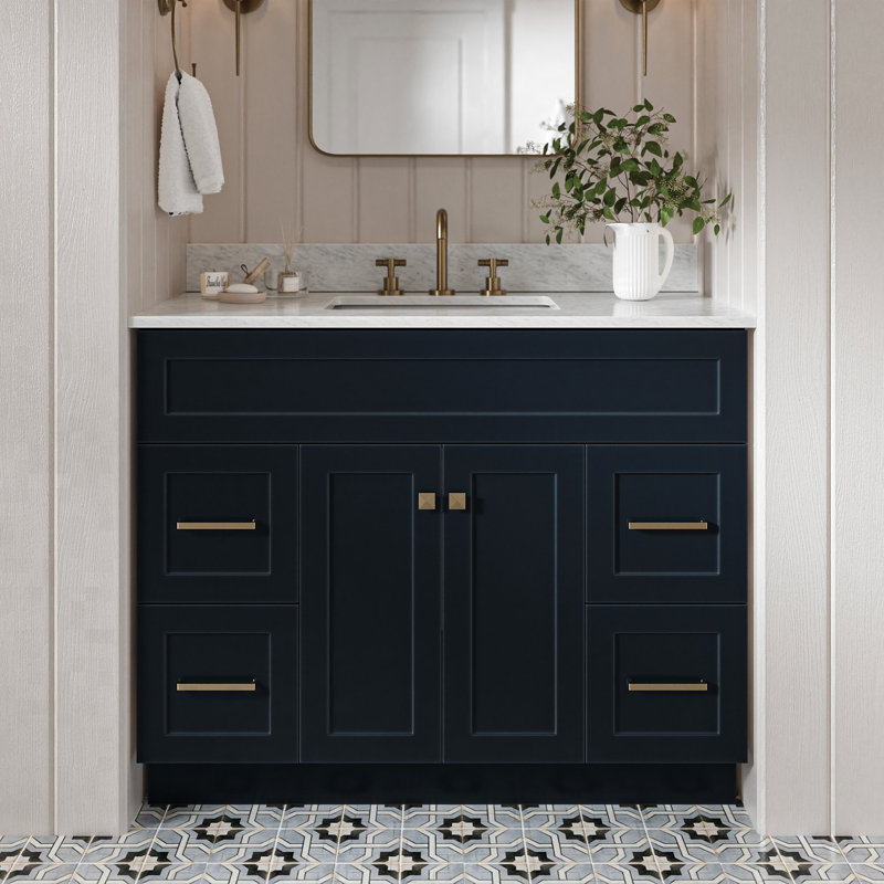 Ensemble de meuble-lavabo simple 43 po Partham, Bleu minuit