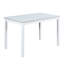 Table de salle à manger pour petit espace avec une touche moderne, finition beige blanc doux, 4 places, largeur 45,5 pouces
