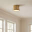 Luminaire cylindrique encastré 1 lumière 8,75 po x H 6 po en laiton vieilli avec diffuseur en verre blanc doux-124443936