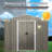 8x10ft Outdoor Metal Shed, Gray - Galvanized Frame, Weather- Panels, Easy Build Process With Anchor And Hook Shelf Lock Gloves Sliding Door Padlock Punched Vents Iron Vents, Access-118124265-118124269