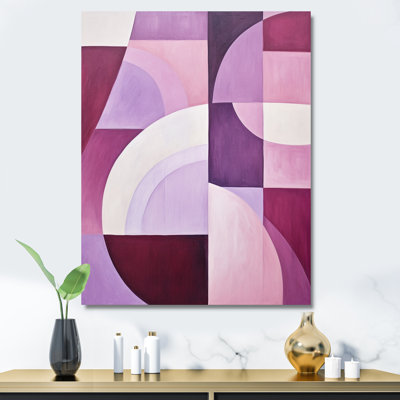 Mauve Motion Abstract Shapes sur impression sur toile
