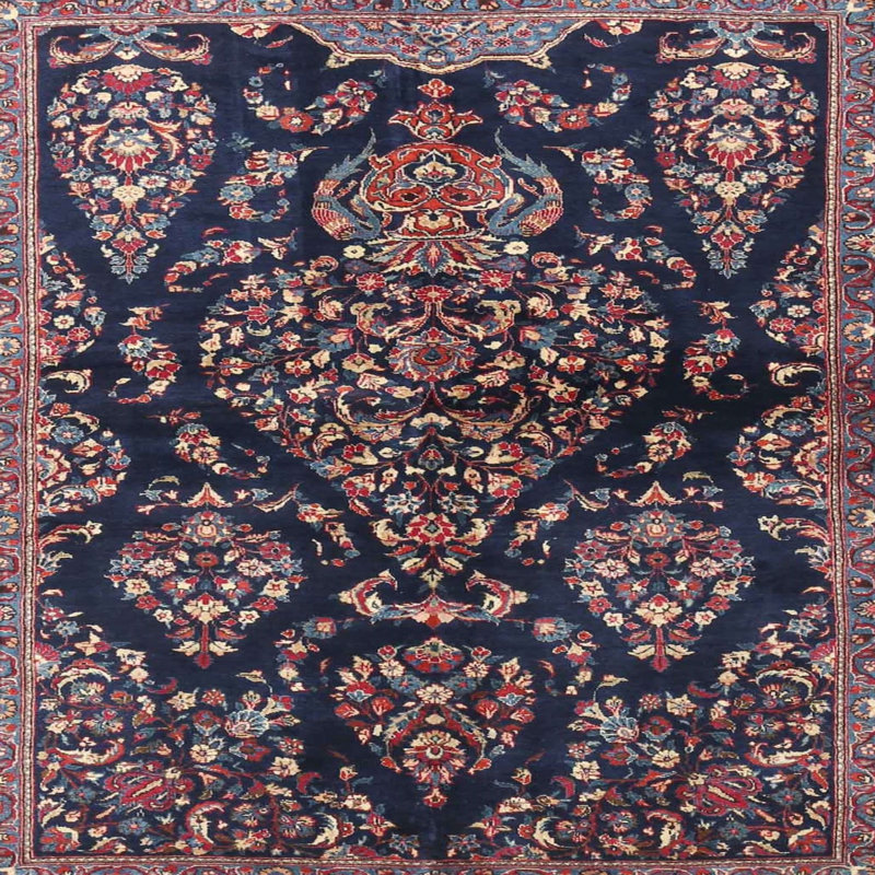 Tapis traditionnel 100% lavable à la machine 3936, Carré 3 pi