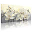 Ensemble de 3 toiles murales à motif floral de magnolia blanc - motif floral élégant pour salon, chambre ou décoration intérieure-1333634937