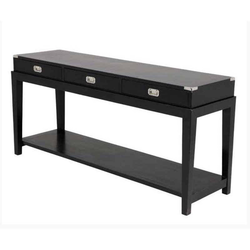 Military 64'' Console Table, Black