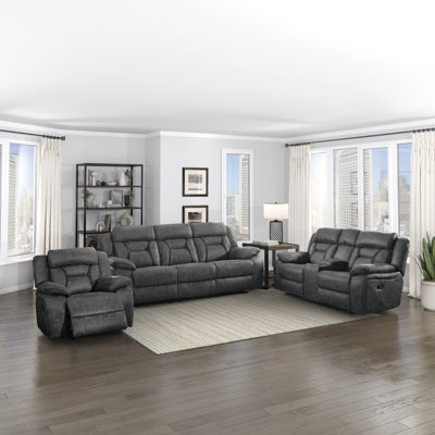 Jannali 3-Piece Microfiber Manual Reclining Living Room Set by Latitude Run
