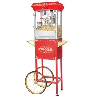 Great Northern Popcorn 8oz Popper with Cart with Stainless-Steel Kettle, Warming Light, and Accessories