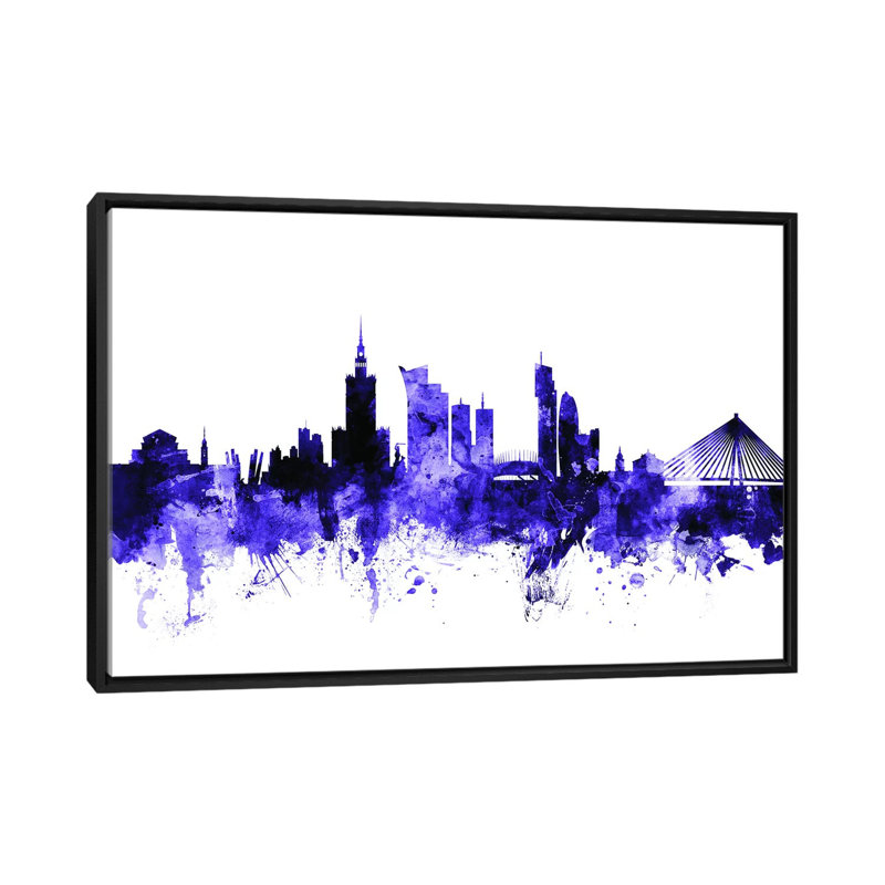 « varsovie, pologne horizon » par michael tompsett, reproduction d’impression sur toile tendue, H 18 po x l 26 po x P 1,5 po