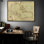 Carte des Antilles 1796, carte des Antilles antiques, reproduction d'art, affiche, décoration murale de salon rustique historique, art mural de vestibule