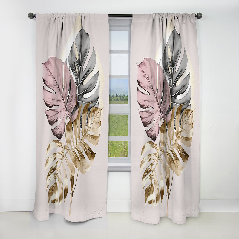 Madisyn - rideau de fougère - rideau occultant à motif floral - 1 panneau, L 52 po x L 95 po