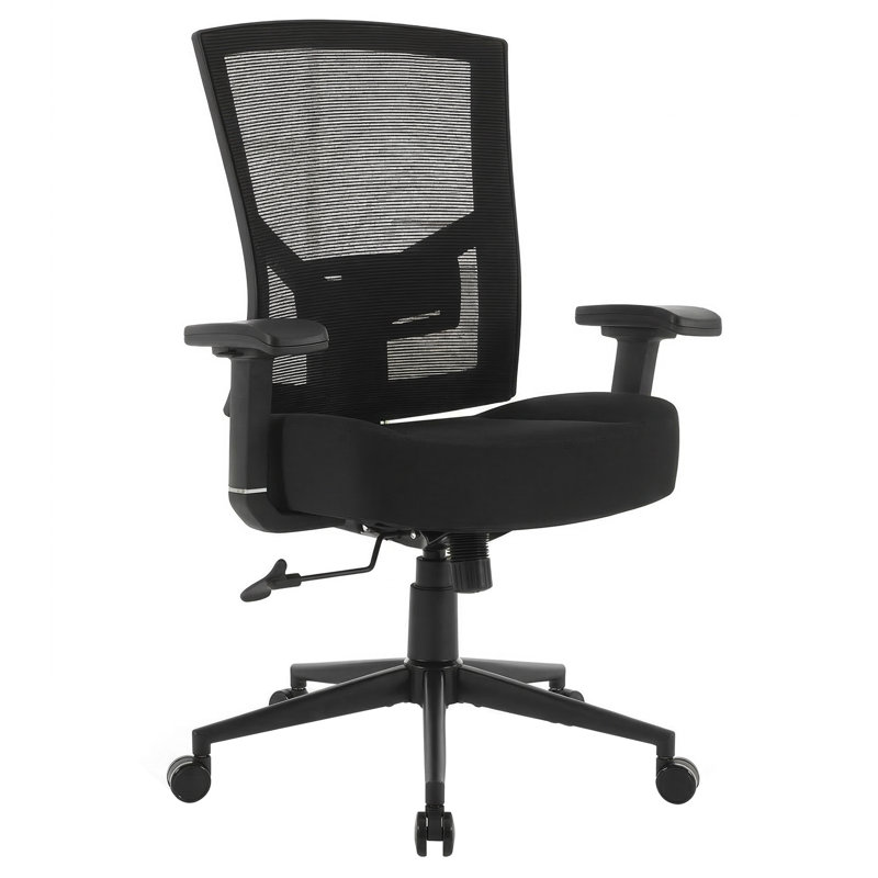 L 26 po x P 29 po x H 42 po - Chaise de bureau ergonomique - noire - filet - 1 pièce - soutien lombaire, ergonomique