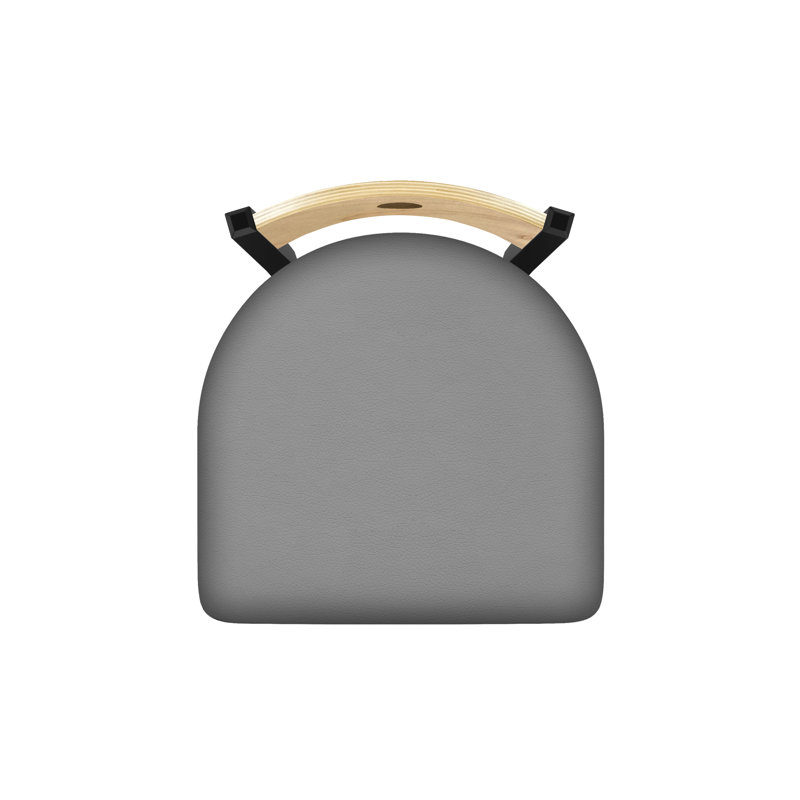 Tabouret pivotant Voltaire, 25, Noir froissé, Siège CanterFolkstone gris / dossier NaturalMaple