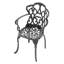 Fauteuil de patio en fonte d'aluminium 2 pièces, structure noire avec coussins, rembourrage peu encombrant, conception spacieuse
