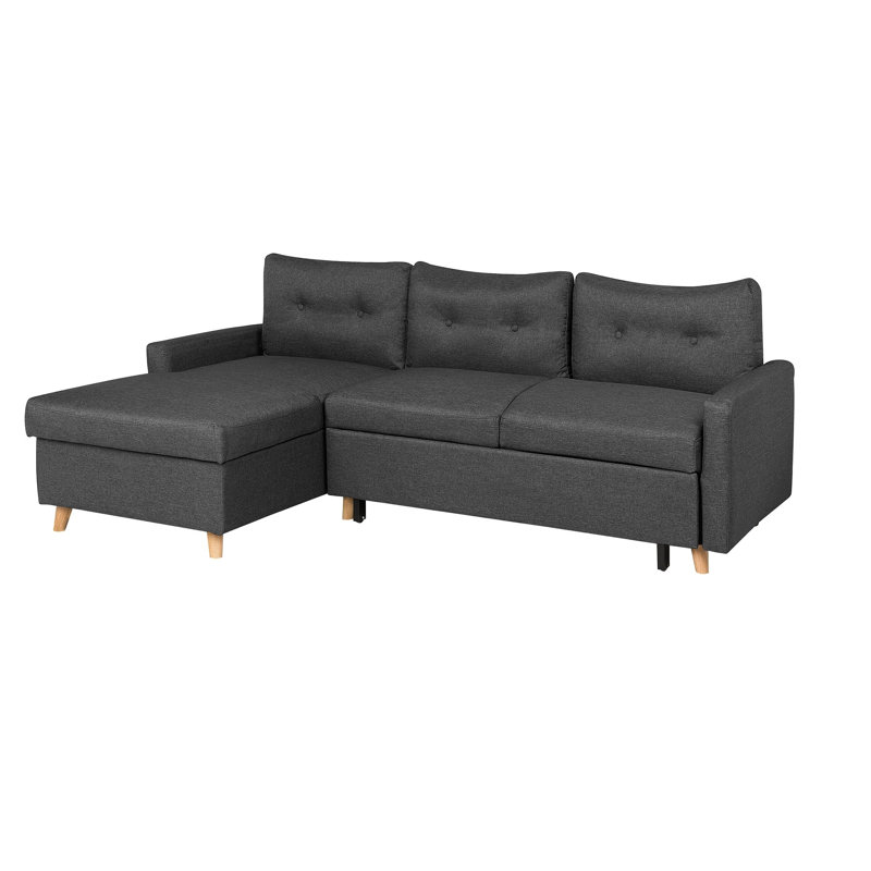 Dijon 3 Seater Sofa Bed, Light Grey, Left orientated