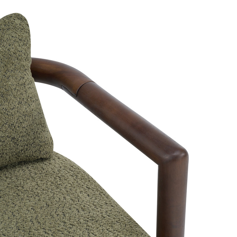 Chaise d'appoint rembourrée Hendrix, Olive Green Cushion/Walnut Frame