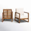  Fauteuil club d'extérieur en bois d'acacia avec coussins Arilynn-216857973