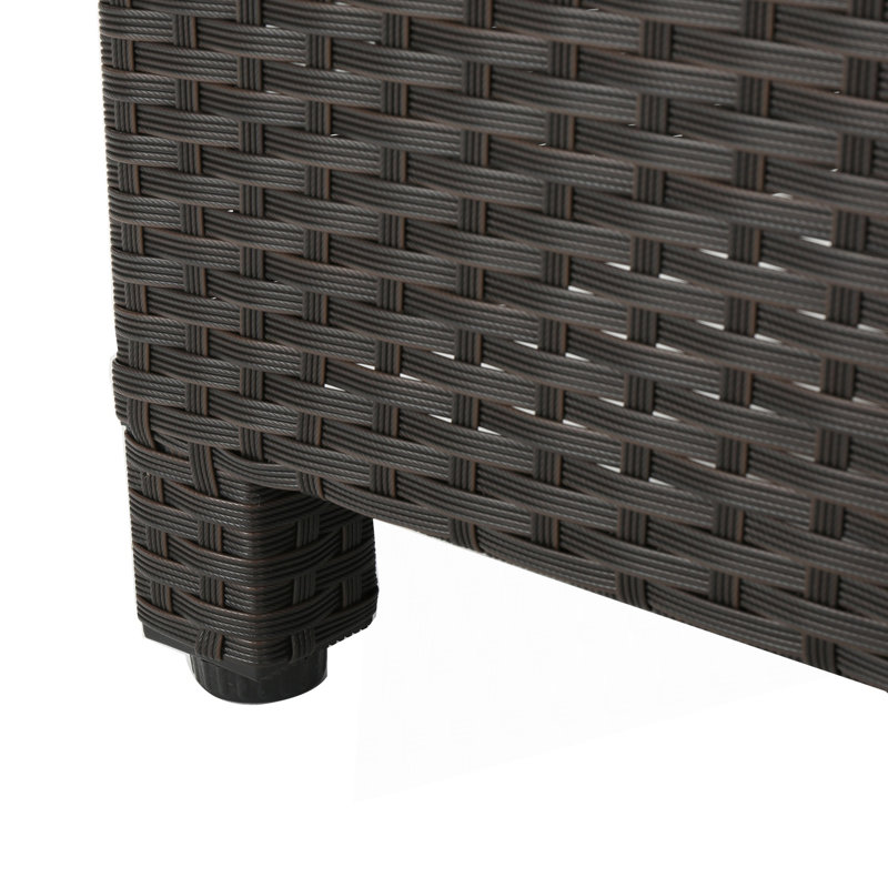Table d'appoint cubique en rotin, Marron foncé