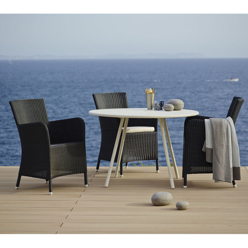 Area Outdoor Round Dining Table, White
