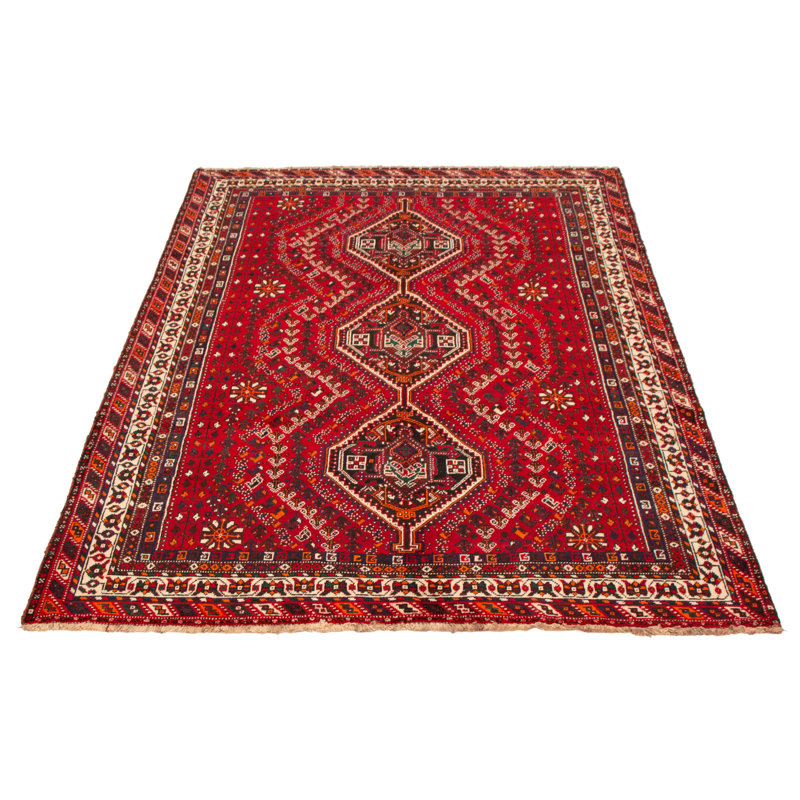 Tapis rouge rétro Ioan 6 pi 9 po x 9 pi 9 po