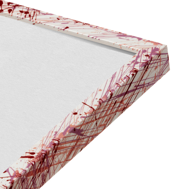 Cadre mural étroit Frametolia Rebel Rose Splash, Blanc / Rose, 24 po x 36 po, 20 po x 30 po