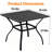 Square Metal Outdoor Dining Table with Umbrella Hole - Slatted Tabletop, Weather-Resistant for Patio, Garden, Backyard