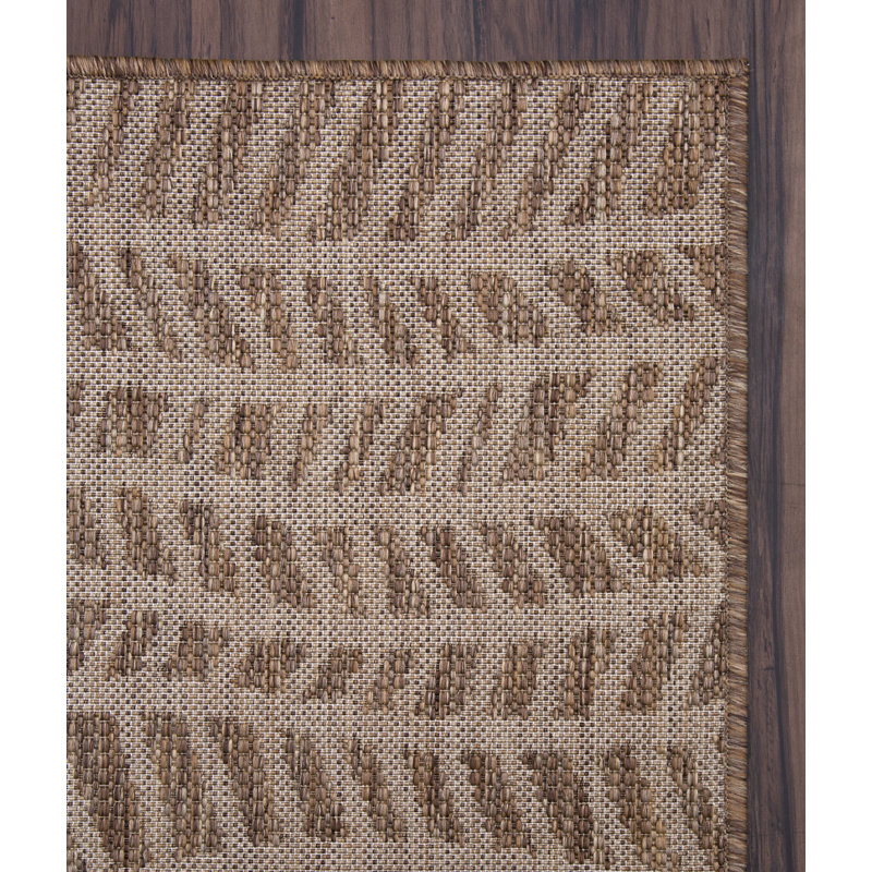 Tapis brun / naturel intérieur / extérieur, Rectangle 8 pi x 10 pi