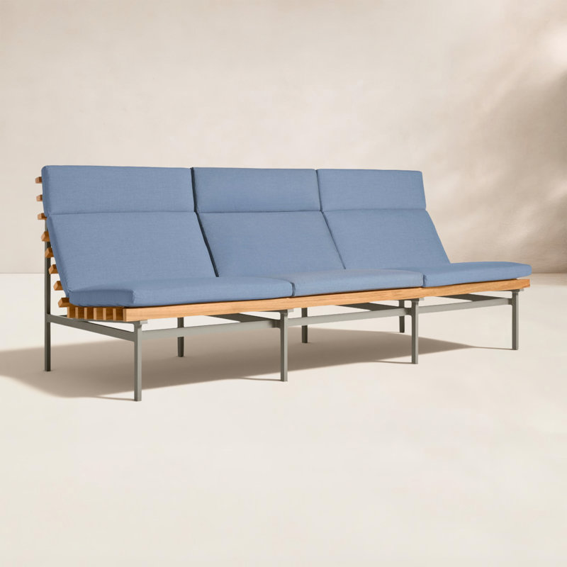 Perch Outdoor 3 Seat Sofa, Sunbrella Haze, Charcoal
