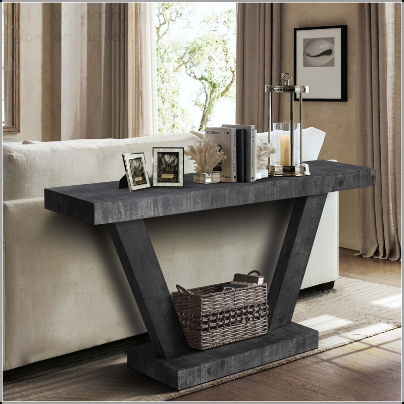 Banc de hall d'entrée rétro en bois vieilli avec rangement à 2 niveaux, Noir antique