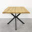Woodbine Oak Solid Wood Top Metal Base Dining Table-76208570-76208572
