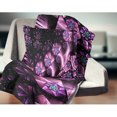 Purple Radiance of Starry Sky - Abstract Printed Pillow