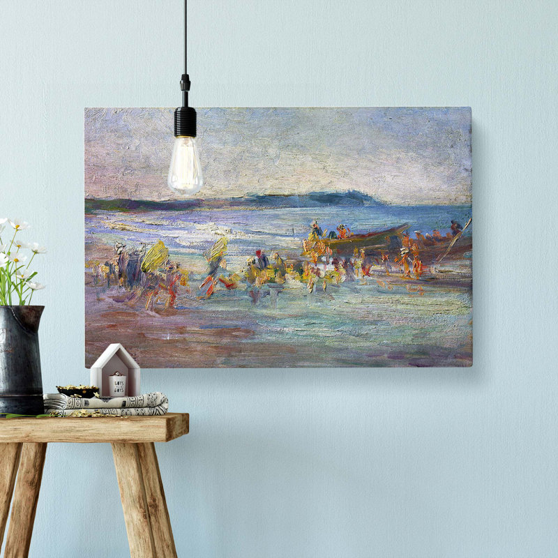 Fishing Boats by Kuroda Seiki - Wrapped Canvas Painting, 35cm H x 50cm W x 3cm D