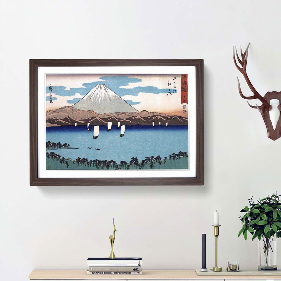 Sailing Past Mount Fuji by Utagawa Hiroshige - Picture Frame Painting Print