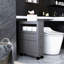 Armoire de rangement de salle de bain avec roulette grise