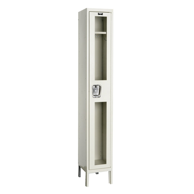Gray Metal 12'' Employee Locker with Transparent Panels