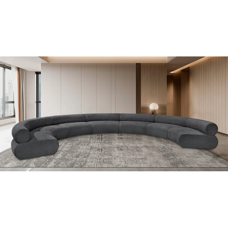 Canapé rembourré Bale, Tissu gris chenille