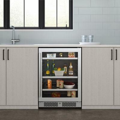 Avallon 23.8125'' W Convertible 140 Cans (12 oz.) Beverage Cooler with Glass Door