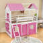 Lit superposé avec échelle, rebord de fenêtre de rangement et conception de maisonnette-399801233-399801235