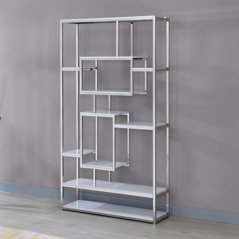Bookcase - White, (9 Shelves) 71"H x 12"W x 36"D