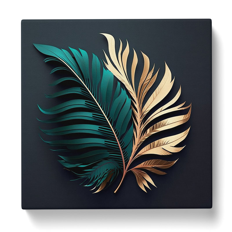 Palm Leaf - Wrapped Canvas, 35cm H x 35cm W x 3cm D