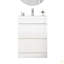 Ensemble de meuble-lavabo 24 po avec lavabo, meuble-lavabo à 2 tiroirs, armoire de salle de bain autoportante à assemblage rapide, système de fermeture en douceur, cuve en céramique à rebords épais unique, conception sans poignée