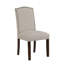 Ensemble de salle à manger 5 pièces brun foncé et tissu taupe avec chaises d'appoint 4X-1299758952-1299758954